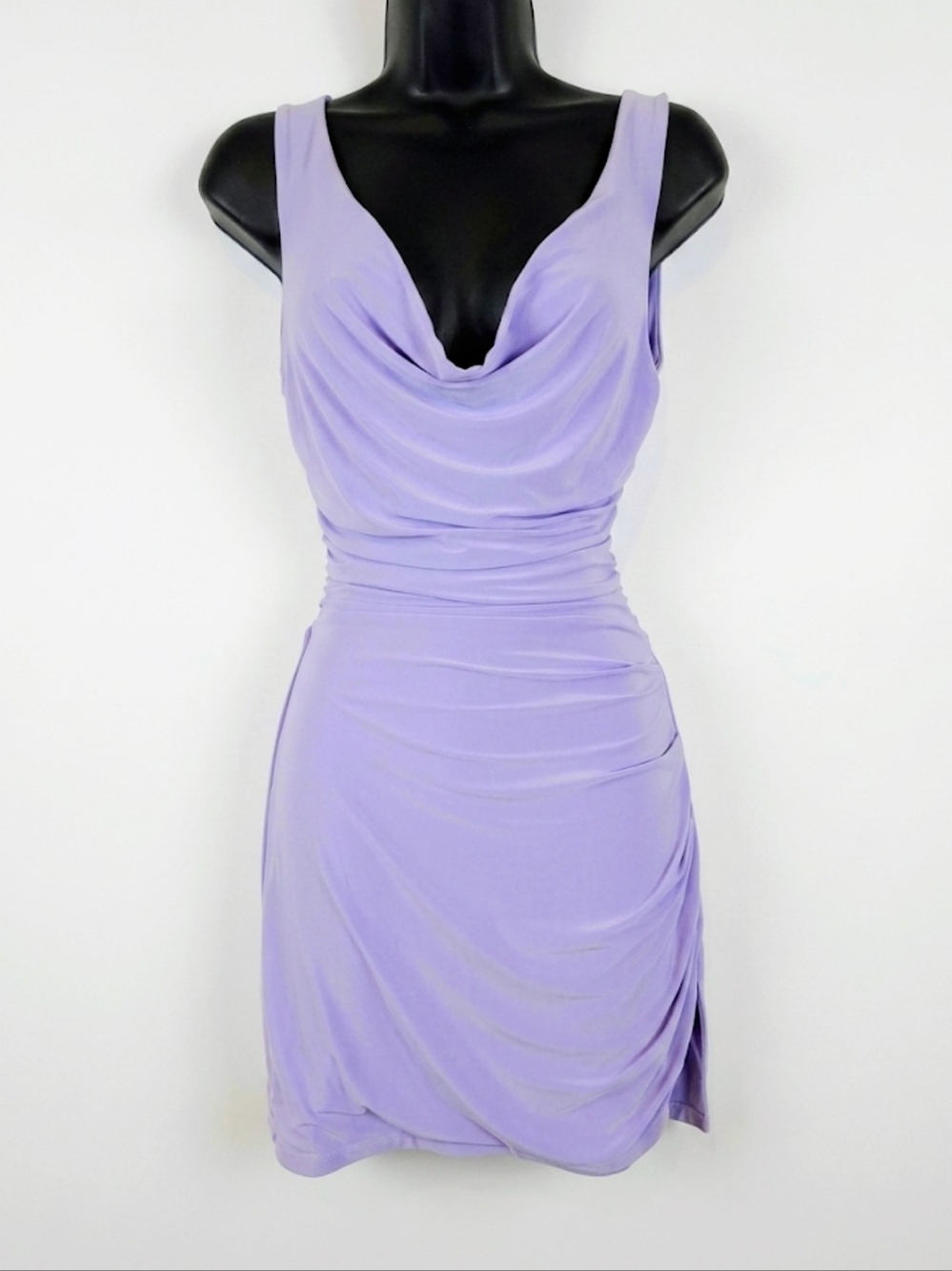 Tresser LA Lavender Backless Ruched Mini Dress S/M - Picture 2 of 10